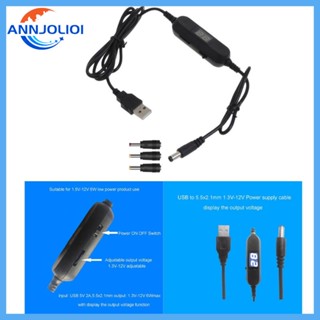 Ann สายเคเบิลแรงดันไฟฟ้า USB 5V เป็น 1 5V 3V 4 5V 6V 7 5V 9V 12V 2 5 มม. 3 5 มม. 4 0 มม. 5 5 มม. พร้อมไฟ LED สําหรับเกมของเล่น