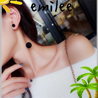 EMILEE เครื่องประดับ ต่างหู จี้ลูกบอล ห้อยจี้ห้อย แฟชั่นสําหรับผู้หญิง