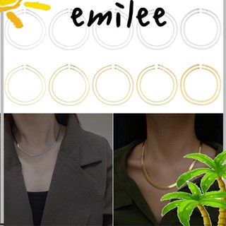 Emilee โซ่งูแบน สเตนเลส 18 นิ้ว 20 นิ้ว เครื่องประดับ ของขวัญ สําหรับผู้ชาย ผู้หญิง