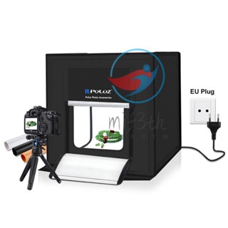 กล่องไฟสตูดิโอถ่ายภาพ แบบพกพา พับได้ 16 นิ้ว 40 ซม. พร้อมไฟ LED 64 ดวง สามสี (ปลั๊ก Eu)