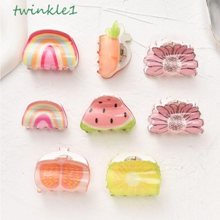 Twinkle1 กิ๊บติดผมอะคริลิค ลายผลไม้ แตงโม แครอท น่ารัก สไตล์เกาหลี เรโทร แฟชั่น