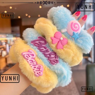 Yunhi ยางมัดผมหางม้า แบบยืดหยุ่น สีพื้น เครื่องประดับ สําหรับตุ๊กตาบาร์บี้