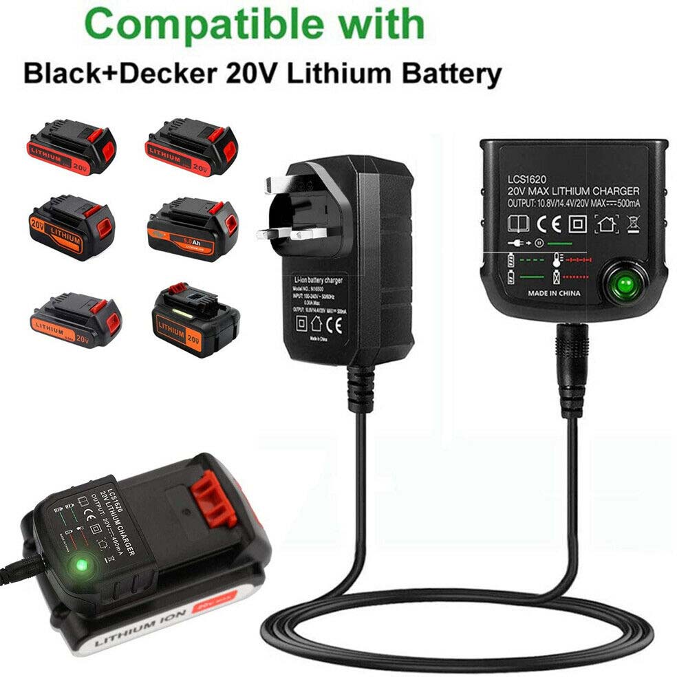 Battery Charger LCS1620 for Black &amp; Decker 12-18V Lithium Battery UK Plug