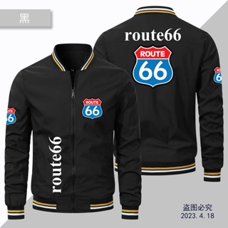 Route 66 Baseball Uniform Outdoor Driving Zipper Thin Sports Windproof Jacket