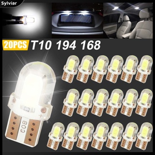 [sylviar] หลอดไฟ Led T10 194 168 2825 W5w ความสว่างสูง สําหรับติดป้ายทะเบียนรถยนต์ 20 ชิ้น