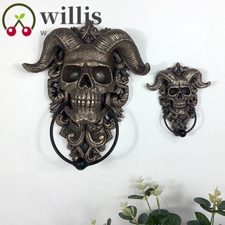 Willis บักเกิลเคาะประตูเรซิ่น รูปหัวกะโหลกปีศาจ ซาตาน สไตล์โกธิค พังก์