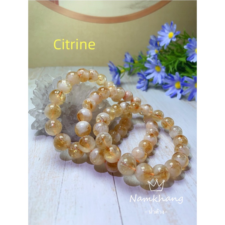 9.9 Citrine ซื้อ 1แถม 1（Chalcedony） พร้อมส่ง หินธรรมชาติ หินนําโชค หินมงคล