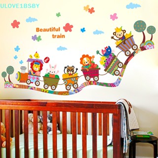 Ulove1bsby สติกเกอร์ติดผนัง ลายการ์ตูนสัตว์ สวนสัตว์ รถไฟ diy สําหรับเด็ก