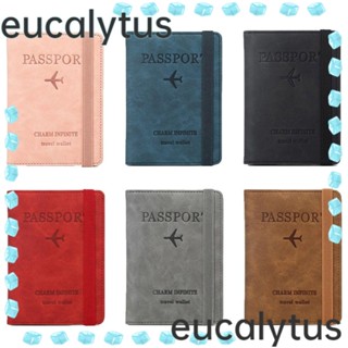 Eucalytus1 RFID กระเป๋าหนัง ยืดหยุ่น สําหรับใส่หนังสือเดินทาง เอกสาร