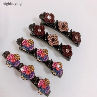 [highbuying] ใหม่ กิ๊บติดผม ประดับคริสตัล หิน ลายดอกไม้ 3 ดอก แฟชั่น สําหรับผู้หญิง 2023 พร้อมส่ง