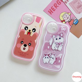 เคสโทรศัพท์มือถือ ทรงวงรี ลายหมี และแมวน่ารัก สําหรับ OPPO A17K A16K A16E A15S A96 A95 A94 A93 A92 A91 A83 A78 A77S A76 A74 A57 A55 A54 A53 A52 A5S A33 A31