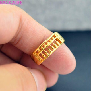 Back2life แหวนแฟชั่น รูปเลขคณิตศาสตร์ สีทอง สําหรับเปิดเครื่องประดับ