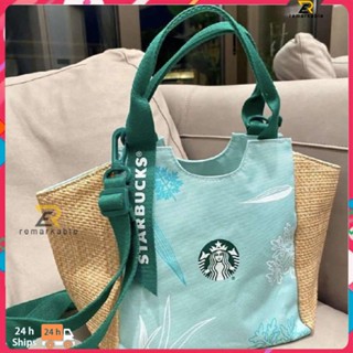 คลังสินค้าพร้อม Starbucks Tote Bag Color Shoulder Bag Starbucks Women Bag Starbucks Dust Bag Recycle Bag Top Handle Bag โดดเด่น_th