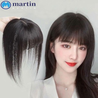 Martin วิกผมหน้าม้าธรรมชาติ 3D ทนความร้อน สีดํา สําหรับผู้หญิง