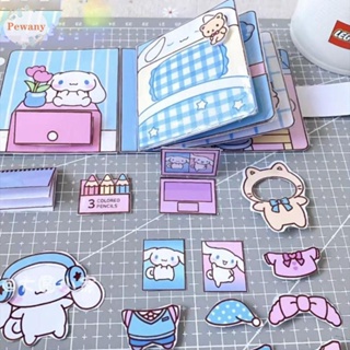 Pewany สติกเกอร์ ลายการ์ตูนเกม Melody Quiet Book Kuromi Cinnamoroll ของเล่นสําหรับเด็ก