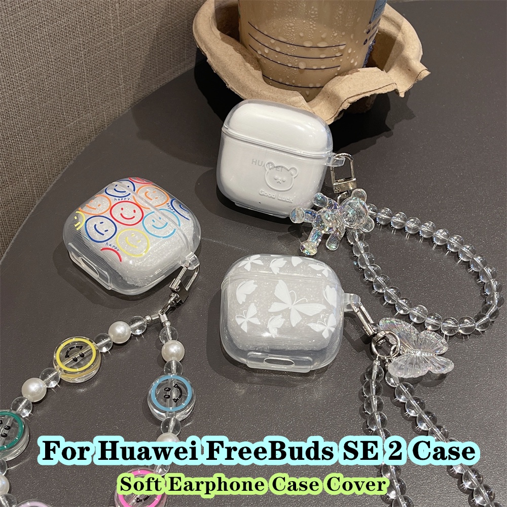 【ส่วนลด】เคสหูฟัง แบบนิ่ม แบบใส ลายการ์ตูน พร้อมสายคล้อง สําหรับ Huawei FreeBuds SE 2 Huawei FreeBuds