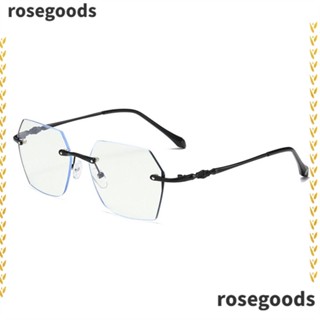 Rosegoods1 แว่นตาป้องกันแสงสีฟ้า แว่นตาคอมพิวเตอร์ โลหะ เบาพิเศษ แว่นตาคลาสสิก ผู้ชาย