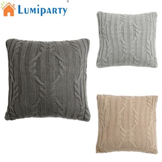 Lumiparty ปลอกหมอน ผ้าถัก สีพื้น สําหรับตกแต่งบ้าน ห้องนั่งเล่น โซฟา