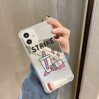 Bella _ เคสป้องกันโทรศัพท์มือถือ TPU แบบนิ่ม ลายการ์ตูนชานม กันกระแทก สําหรับ iphone XR XS 11 12 13 14 15 pro max mini S PLUS