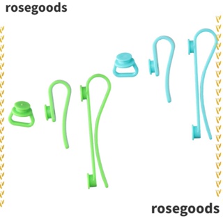 Rosegoods1 ตะขอพวงกุญแจ ABS อเนกประสงค์ สีพื้น สําหรับแขวนกระเป๋า แว่นตากันแดด 6 ชิ้น