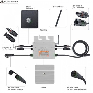 อินเวอร์เตอร์ป้องกันอุณหภูมิแรงดันไฟฟ้า 2.4G ไร้สาย 600W Max AC