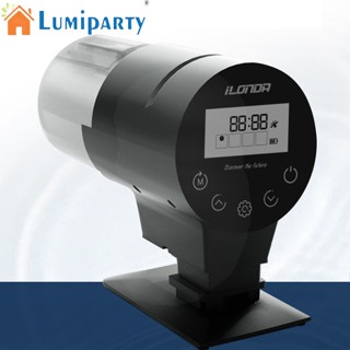 Lumiparty เครื่องให้อาหารปลาอัจฉริยะ หน้าจอดิจิทัล ขนาดใหญ่ จุของได้เยอะ สําหรับตู้ปลา