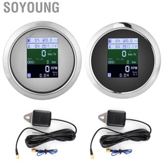 Soyoung 85mm/3.3in 6-In-1 Multifunction Gauge  -Fog Digital Speedometer Tachometer Oil Pressure Fuel Level Water Temp Meter