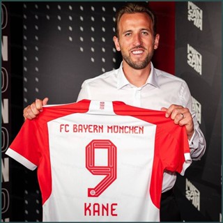 เสื้อยืดแขนสั้น ทรงหลวม ลายทีมชาติฟุตบอล Bayern Munchen Home Harry Kane Jersey พลัสไซซ์ สําหรับผู้ชาย และผู้หญิง 2023-24