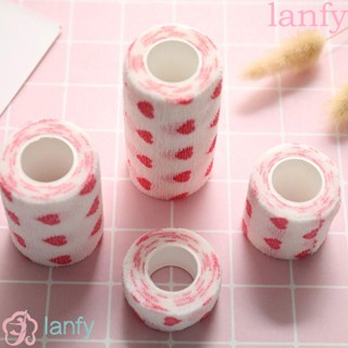 Lanfy ผ้าพันแผล พิมพ์ลายหัวใจ สีขาว ผ้าไม่ทอ ติดง่าย ผ้าพันแผลป้องกันนิ้ว ผ้าพันแผลเขียน ฉีกง่าย น่ารัก ผ้านุ่ม สัตว์เลี้ยง ซัพพลาย