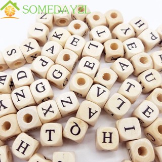 Somedayzl ลูกปัดตัวอักษร ทรงสี่เหลี่ยม DIY 100 ชิ้น/ล็อต