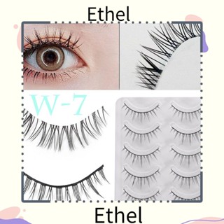 Ethel1 ขนตาปลอม แบบมองไม่เห็น รูปปีศาจน้อยธรรมชาติ สําหรับแต่งหน้า 5 คู่