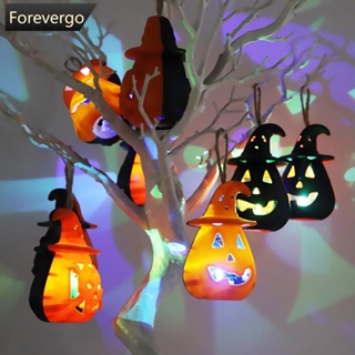 Forevergo โคมไฟ LED รูปฟักทองผี น่ากลัว สําหรับแขวนตกแต่งบ้าน ปาร์ตี้ฮาโลวีน บาร์ F7U1 1 ชิ้น