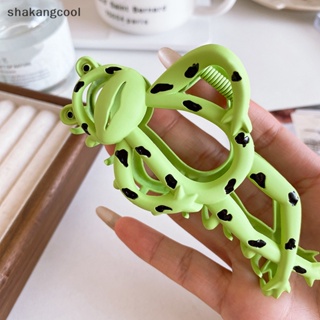 Shakangcool กิ๊บติดผมโลหะ รูปการ์ตูนกบ ฉลามกลวง สีเขียว เครื่องประดับ สําหรับผู้หญิง