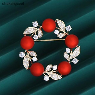 Shakangcool เข็มกลัด ทรงกลม สีแดง เครื่องประดับแฟชั่น สําหรับผู้หญิง SGL