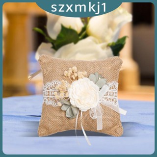 [Szxmkj1] หมอนผ้ากระสอบ ลายดอกไม้ ขนาด 15x15 ซม. สําหรับตกแต่งงานแต่งงาน วันวาเลนไทน์