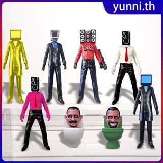 12 ชิ้น/เซ็ต Skibidi Toilet Man Camera Man รูปทีวี Man Speaker Man รุ่น Cameraman Action Figures ตกแต่ง PVC ตุ๊กตาของเล่นสะสม Yunni