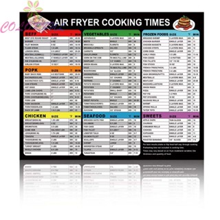 【COLORFUL】Magnetic Cheat Sheet for Perfect Air Fryer Results Pro Recipes &amp; Food Size Guide