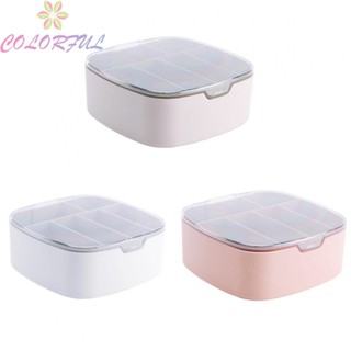 【COLORFUL】Storage Box 12.5x12.5x5.5cm Brown Dustproof High Capacity Pink Practical