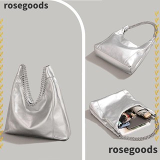 Rosegoods1 กระเป๋าถือ กระเป๋าสะพายไหล่ สะพายข้าง หนัง PU ความจุสูง สีพื้น สําหรับเด็กผู้หญิง