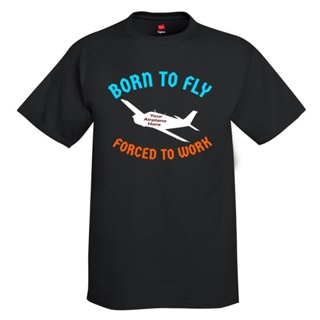 เสื้อยืด พิมพ์ลายธีมการบิน Born to Fly พร้อมเครื่องบินของคุณ           