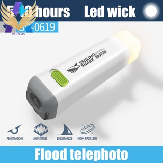 [Anifcas.th] ไฟฉาย LED 1200mAh กันน้ํา ชาร์จ USB 300LM สําหรับเดินป่า และสวน