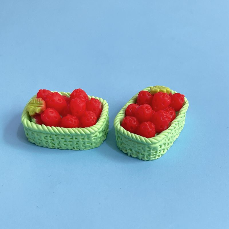 [3 #] Jibbitz Crocs สติกเกอร์เรซิ่น รูปตะกร้าผลไม้จําลอง สามมิติ อุปกรณ์เสริม สําหรับตกแต่งตู้เย็น diy SC