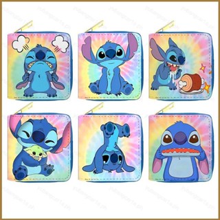 กระเป๋าสตางค์ ใบสั้น แต่งซิป ลายการ์ตูน Stitch น่ารัก ใส่บัตรได้หลายใบ แฟชั่นสําหรับนักเรียนหญิง