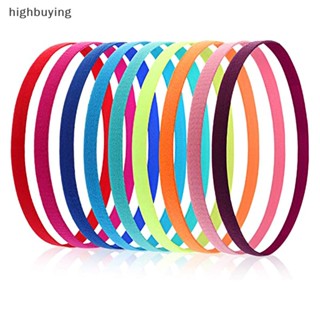 [highbuying] ที่คาดผม แถบยางยืด กันลื่น สีพื้น เรียบง่าย ทุกเพศ สําหรับเล่นกีฬา โยคะ วิ่ง ฟิตเนส พร้อมส่ง