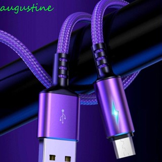 Augustine สายเคเบิลข้อมูล Micro USB LED สําหรับโทรศัพท์มือถือ Android