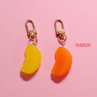 Daron พวงกุญแจ จี้การ์ตูนผลไม้จําลอง สีส้ม สําหรับตกแต่งกระเป๋าเป้สะพายหลัง โทรศัพท์