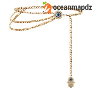 Oceanmapdz สายโซ่คาดเอว ประดับพู่ โลหะ หลายชั้น เข้ากับทุกการแต่งกาย เครื่องประดับแฟชั่น