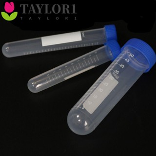 Taylor1 หลอดทดลอง แบบใส พร้อมสเกล ฝาสกรู อุปกรณ์เคมี สําหรับโรงเรียน