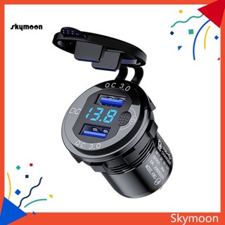 Skym* อะแดปเตอร์ที่ชาร์จ USB คู่ น้ําหนักเบา สําหรับรถจักรยานยนต์ 36W QC30 12-24V