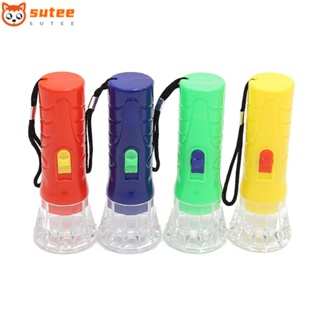 Sutee พวงกุญแจไฟฉาย LED พลาสติก ขนาดเล็ก แบบพกพา ทนทาน สุ่มสี 10 ชิ้น